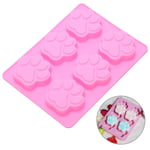 Dog Cat Paw Print Mold Silicone Cake Baking Soap Kitch Pink