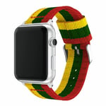 Apple Watch Series 4 44mm stripe style watch strap - Yellow / Green / Red