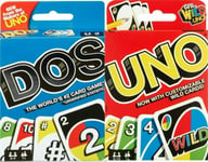 UNO & DOS Family Card Games for 2-10 Mattel Players 2 Games