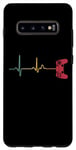 Coque pour Galaxy S10+ Vintage Gamer Heartbeat Manette pour joueurs de jeux vidéo