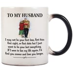 Hanwuo Heat Sensitive Cup Mug, to My Husband Temperature Color Changing Mug Coffee Cup Valentines Day Gift for Lover Husband
