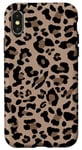 Coque pour iPhone X/XS Imprimé léopard élégant motif guépard marron neutre beige