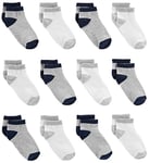 Simple Joys by Carter's Baby 12-Pack No-Show Socks, Grey/Navy/White, 4-5 Years (Pack of 12)