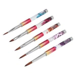 5Pcs Nail Art Pen Nylon Oil Filling Gel Nail Brush Liquid Color Quicksand Cr REL
