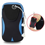 Phone bag Multi-functional Sports Armband Waterproof Phone Bag for 5.5 Inch Screen Phone, Size: L(Black) Asun (Color : Black Blue)