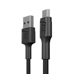 Green Cell Câble USB-A - Micro USB 0.3m Chargeur Cable noir High Speed compatible avec Quick Charge 3.0 pour Samsung, Xiaomi, Huawei, Kindle, Nexus, Téléphones Android