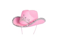 Rosa Cowboyhatt Med Tiara, Barn
