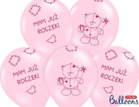 Party Deco Första Födelsedagsballonger, Teddybjörn - Jag Är Redan Ett År, Rosa, 30 Cm, 6 St Universal