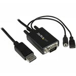 Câble DisplayPort vers VGA - Câble/Cordon Adaptateur Convertisseur DisplayPort vers VGA (DP vers VGA, DisplayPort HDMI, VGA) avec Audio de 2 m - Convertisseur DP vers VGA - 1920 x 1200 (DP2VGAAMM2M)