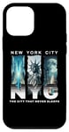 Coque pour iPhone 12 mini New York City Skyline et Liberty Moonlight City ne dort jamais