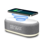 3in1 Alarm Clock Wireless Charger Charging Station With Night Light Thermometers