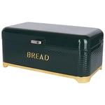 KitchenCraft LOVBBGRN Lovello Textured Large Bread Bin with Lid Ventilated Desig