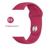 SQWK Strap For Apple Watch Band Silicone Pulseira Bracelet Watchband Apple Watch Iwatch Series 5 4 3 2 42mm or 44mm ML Pomegranate