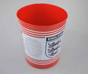 England FC Metal Bin Official Football Bedroom Kids Office Home Red White Waste