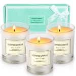 DERDUFT Scented Candle Soy Wax Aromatherapy Jar Candle, Portable Glass Candle, Pear & Freesia, Bluebell, Blood Orange, 3 Pack