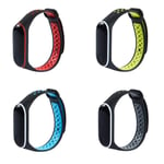 KOMI Straps compatible with Xiaomi mi Band 4 / mi band 3, Colorful Women Men Silicone Fitness Sports Replacement Band(4pcs)