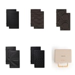 CREATE/STONE STUDIO/Appareil à croque-monsieur Sable / 5 plaques interchangeables : Grill, Gaufre, Sandwich, Taiyaki et Crêpes, antiadhésif, ouverture à 100º, arrêt automatique, rétro, 800W