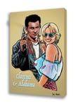 Dan Avenell Tarantino - Clarence & Alabama - True Romance - Mounted Canvas (A4 8x12” /20x30cm)
