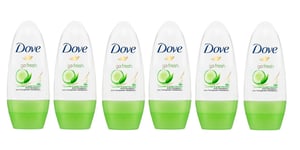 6x Dove Roll On Deodorant Cucumber and Green Tea 50ml