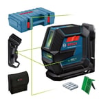 Bosch - Laser vert 2 lignes 4x1,5V gll 2-15 g + support lb + pince dk 10 c en coffret standard 0601063W02 - Noir