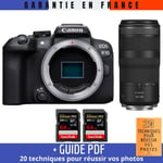 Canon EOS R10 + RF 100-400mm F5.6-8 IS USM + 2 SanDisk 64GB Extreme PRO UHS-II SDXC 300 MB/s + Guide PDF '20 TECHNIQUES POUR RÉUSSIR VOS PHOTOS