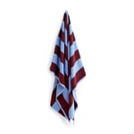 HAY - Frotté Stripe Bath Sheet Bordeaux and sky blue - Grön - Handdukar och badlakan