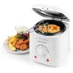 Progress 1L Compact 950W White Deep Fat Fryer with Removeable Basket Easy Clean