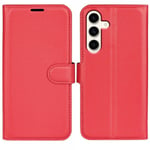 Samsung Galaxy S24 Plus Fodral Litchi Röd