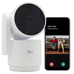 Konyks Camini Care | Caméra de Surveillance intérieure WiFi | 3MP | Bouton Interphone | Sirène intégrée | Notifications Smartphone Mouvement et Bruit | Compatible Google Home et Alexa.
