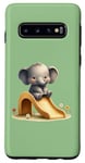 Galaxy S10 Green Adorable Elephant on Slide Cute Animal Theme Case