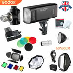 Godox AD200Pro TTL 2.4G Outdoor Flash+BD-07 Barn door+60*60CM softbox+AD-S Annex