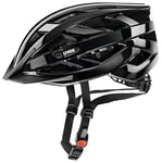 uvex i-vo - Lightweight All-Round Bike Helmet for Men & Women - Individual Fit - Upgradeable with an LED Light - Black - 56-60 cm