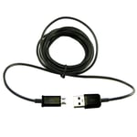 Pour DORO Liberto 810 820 820 Mini : Cable Micro Usb Noir Long 3 Metres - Synchro & Charge