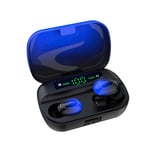Fashion Bluetooth Earphone, Wireless Earphones, Bluetooth 5.0 Macaron Sports In-ear Earbuds, with LED Digital Display Charging Compartment, for Gym Home Office (Color : Blue)