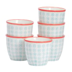 Hand-Printed Plant Pots 14cm Pack of 6