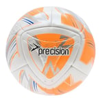 Precision Nueno FIFA Quality Pro Match Football, 8 Panel Hybrid with Anli 1.20 Quick Silver PU, 2024 Professional Highly Durable Ball, White Orange, Size 5