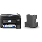 Epson EcoTank ET-4850 Print/Scan/Copy Wi-Fi Ink Tank Printer, With Up To 3 Years Worth Of Ink Included & C13T04D100 Xp5100 Maintenance Boxes, Black