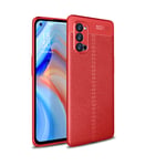 NOKOER Case for OPPO Reno 4 Pro 5G, TPU Slim Phone Case, Flexible Material Air Cushion Anti-Drop Design Cover [Anti-Fingerprint] Silicone Case - Red