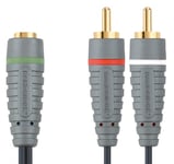 Bandridge BANDRIDGE 3.5mm Hona-2XRCA Hane Ljudkabel 1m