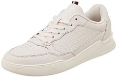 Tommy Hilfiger Men Trainers Elevated Cupsole Mono Detail, Beige (Weathered White), 6.5 UK