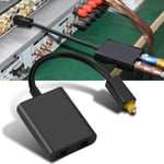Dual Port Toslink Digital Optical Audio Splitter Adapter Aud Black