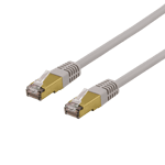 Deltaco S/FTP Cat6a patch kabel, 0,5 m, 500MHz, Delta-sertifisert, LSZH, grå