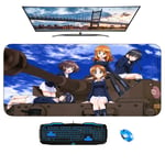 Mouse Pads,Girls Und Panzer Anime Keyboard Mat Surface Anti-Wear Protection Non Slip Personalise Gaming Mouse Pad Size B