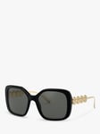 Versace VE4375 Women's Square Sunglasses, Black/Grey