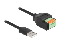 Delock - USB-adapterkabel - USB (hane) till 5-stifts terminalblok - USB 2.0 - 15 cm - tryckknapp, 2.54 mm pitch, stripped ends - svart/grön