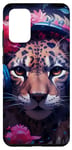 Coque pour Galaxy S20+ Cute Anime Gamer Cheetah Gaming Casque Rose Fleurs Art