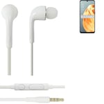 Headphones for Oppo A91 headset in ear plug white