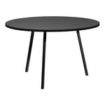 HAY - Loop Stand Round Table - Black - Ø120 cm - Svart - Matbord - Metall/Trä
