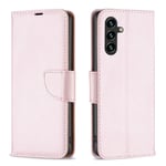 Samsung Galaxy A35 5G Fodral Litchi Texture Stand Plånboksfodral - Rose Gold
