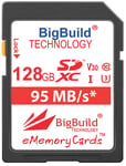 128GB Memory card for Canon EOS 2000D, 4000D Camera, 95MB/s Class 10 SDXC